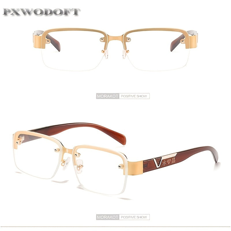 PXWODOFT Men's Rimless Crystal Sunglasses with Packaging