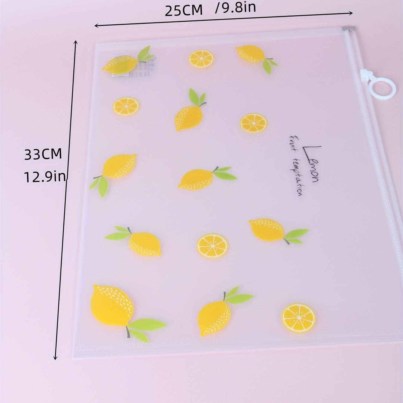 Lemon Patterned File Bag - Keep Documents Safe & Stylish