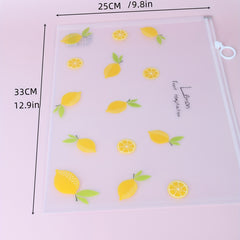 Lemon Patterned File Bag - Keep Documents Safe & Stylish