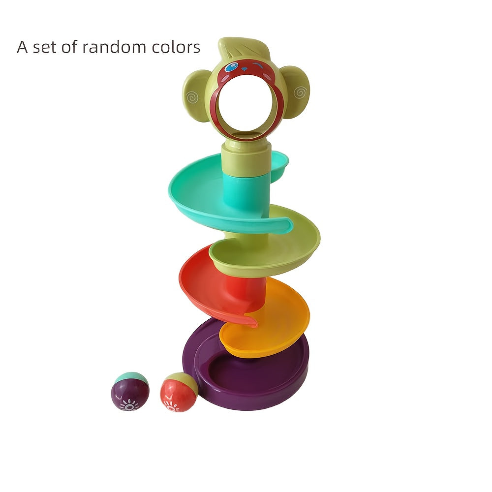 Colorful Toddler Stacking Toy with Rolling Balls