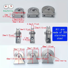 2pcs 304 Stainless Steel U Groove Rollers With Single 635ZZ Bearing