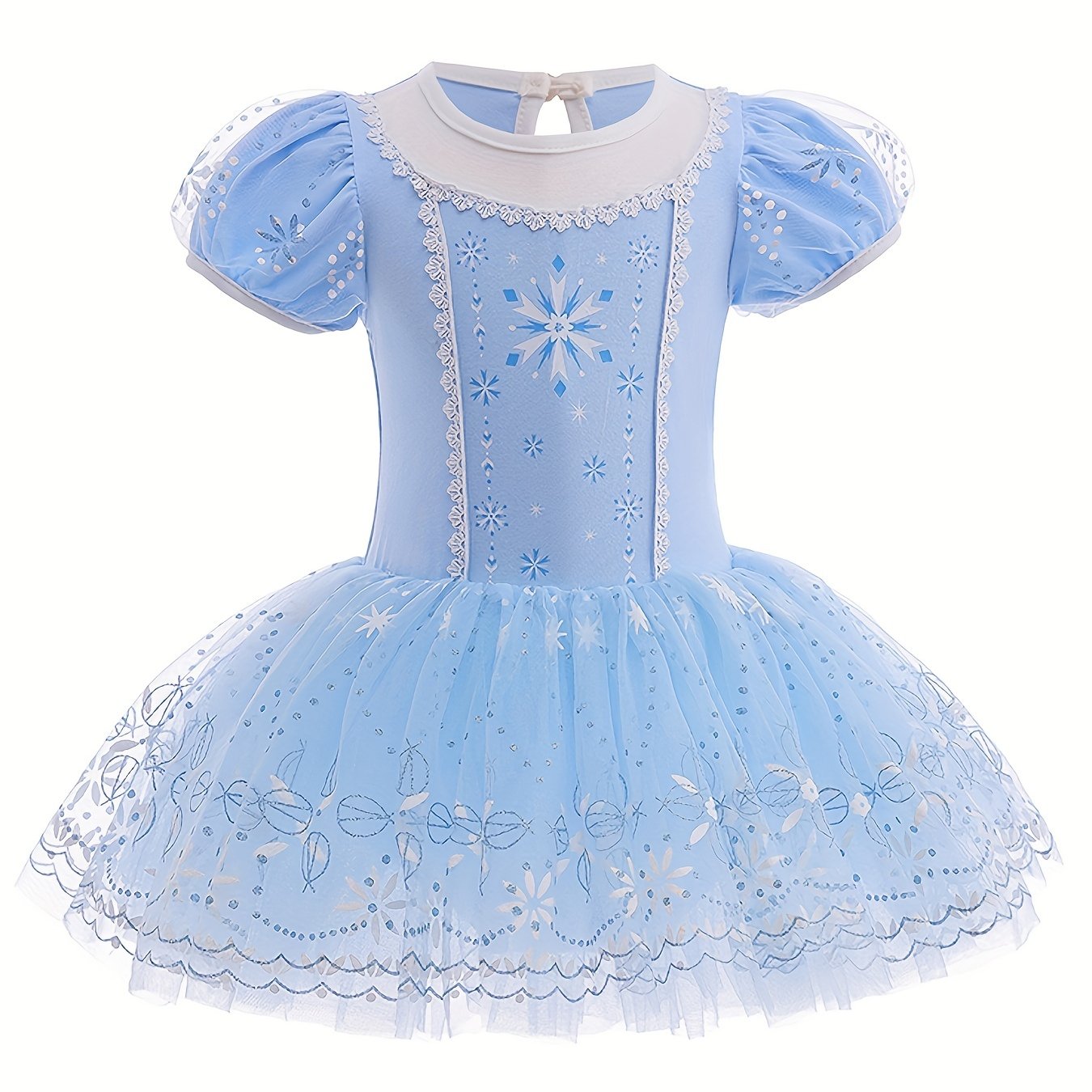Snow Flake Tulle Tutu Ballet Dance Dress Leotard