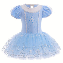 Snow Flake Tulle Tutu Ballet Dance Dress Leotard