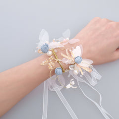Wedding Wrist Corsages Bridal Fabric Hand Flowers