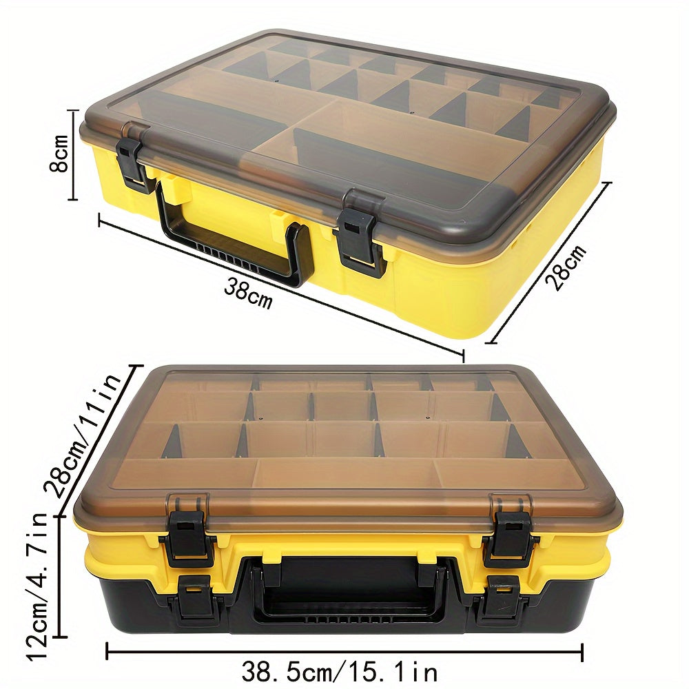 Yellow Storage Box grid Parts Box Tool Box Plastic Household Screw Box