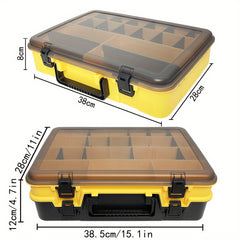 Yellow Storage Box grid Parts Box Tool Box Plastic Household Screw Box