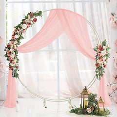Wedding Peach Pink Chiffon Arches Valance for Decoration