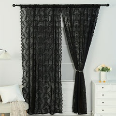 Lace Rod Pocket Curtain for Home Decor