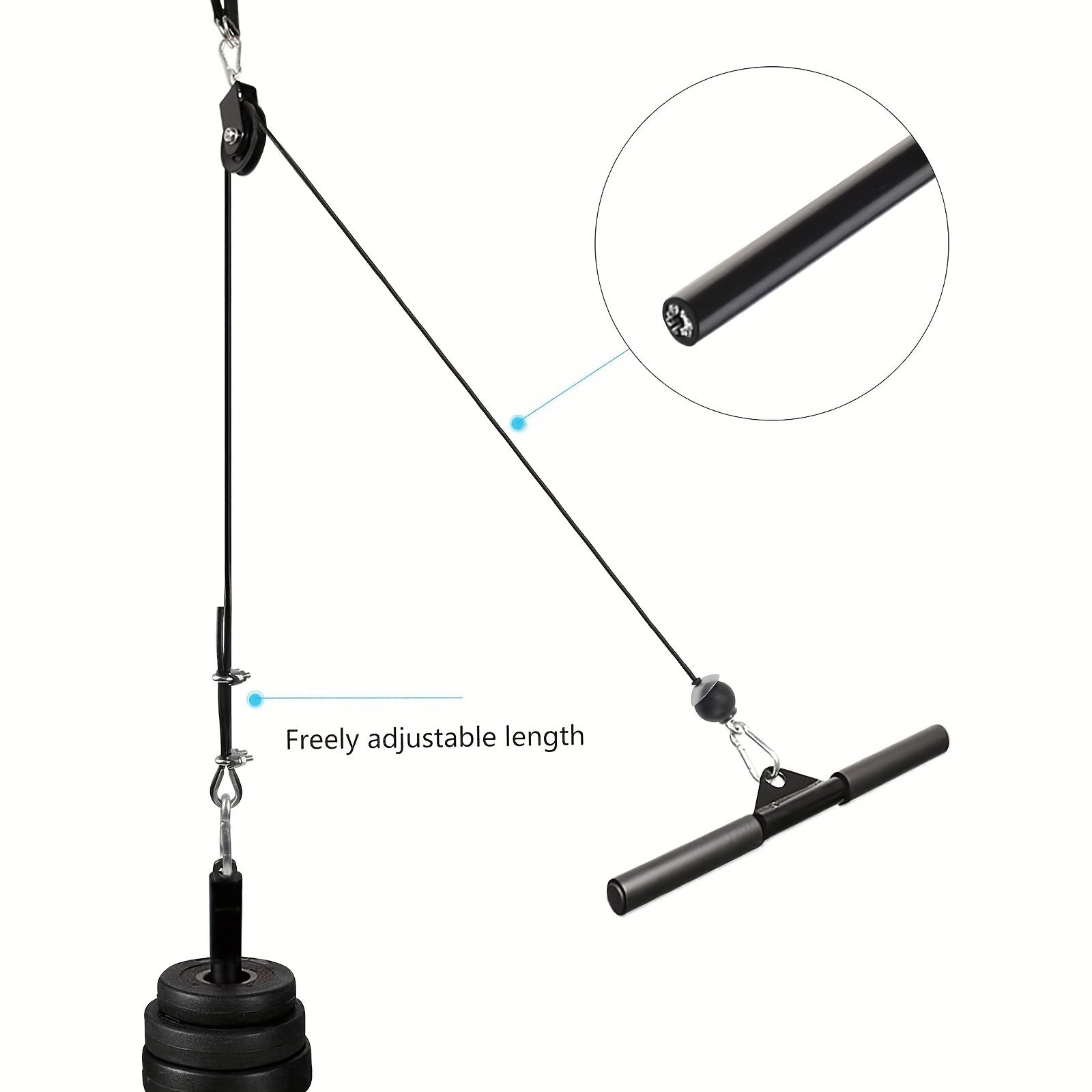 Fixed Wire Rope With Ball for Gym Cable Machine - Weight Lifting Pulley System
