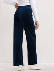 Elastic High Waist Sports Pants Wide Legs Stretchy Trousers