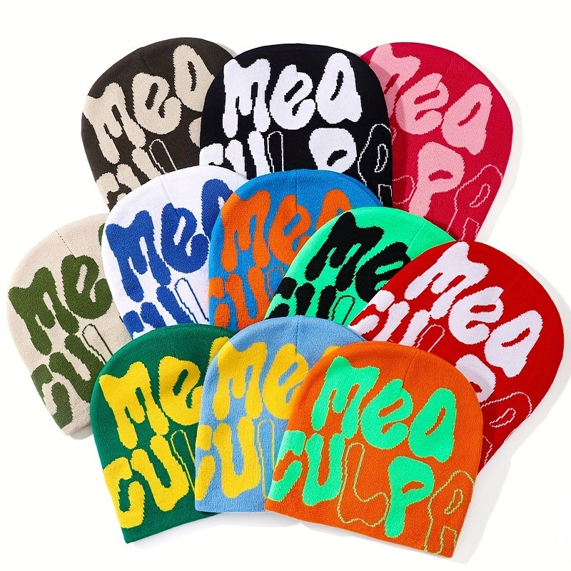 Unisex Hip Hop Knit Beanie Cap Men's Candy Y2K Thermal Hat