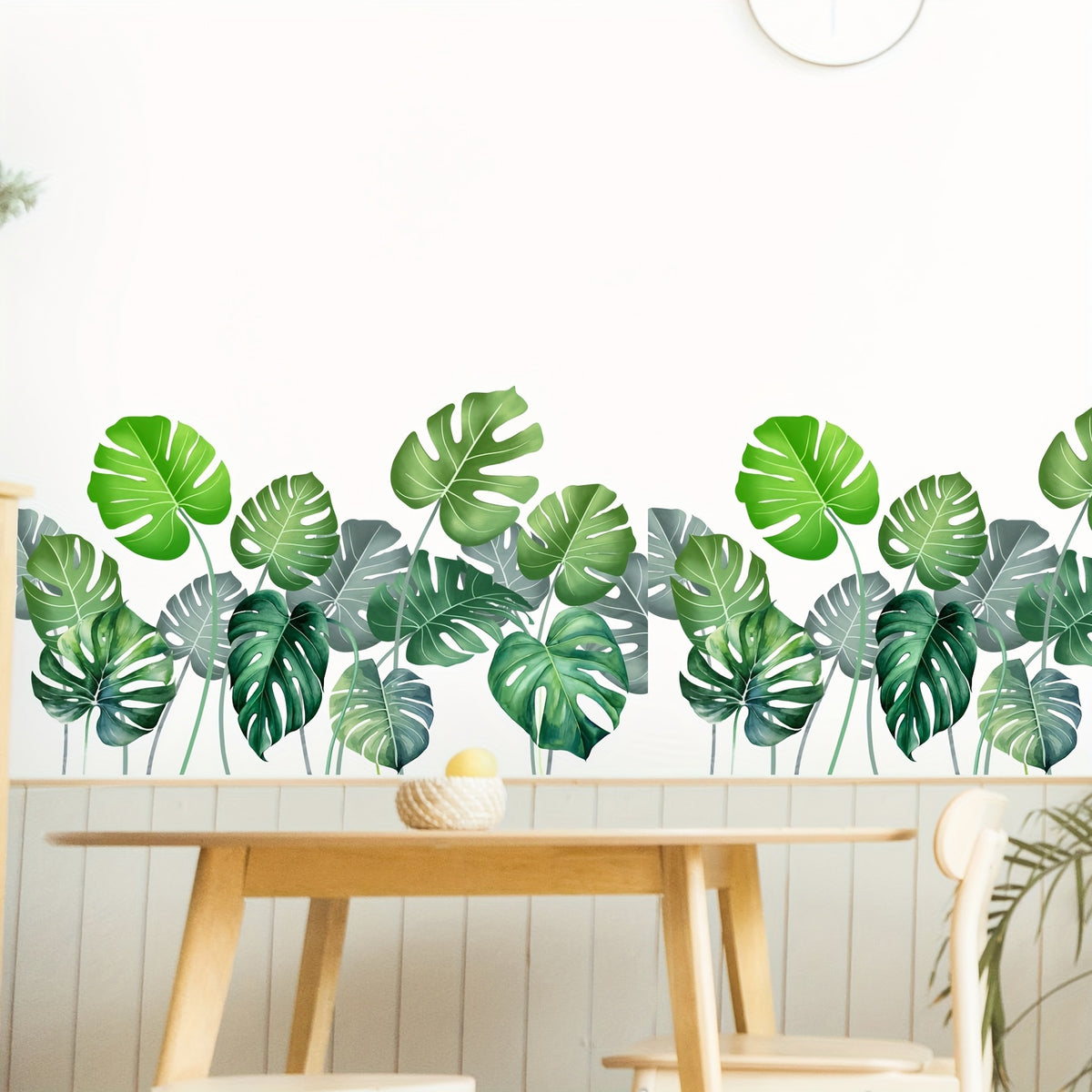 2pcs Green Tropical Plants Wall Stickers For Living Room