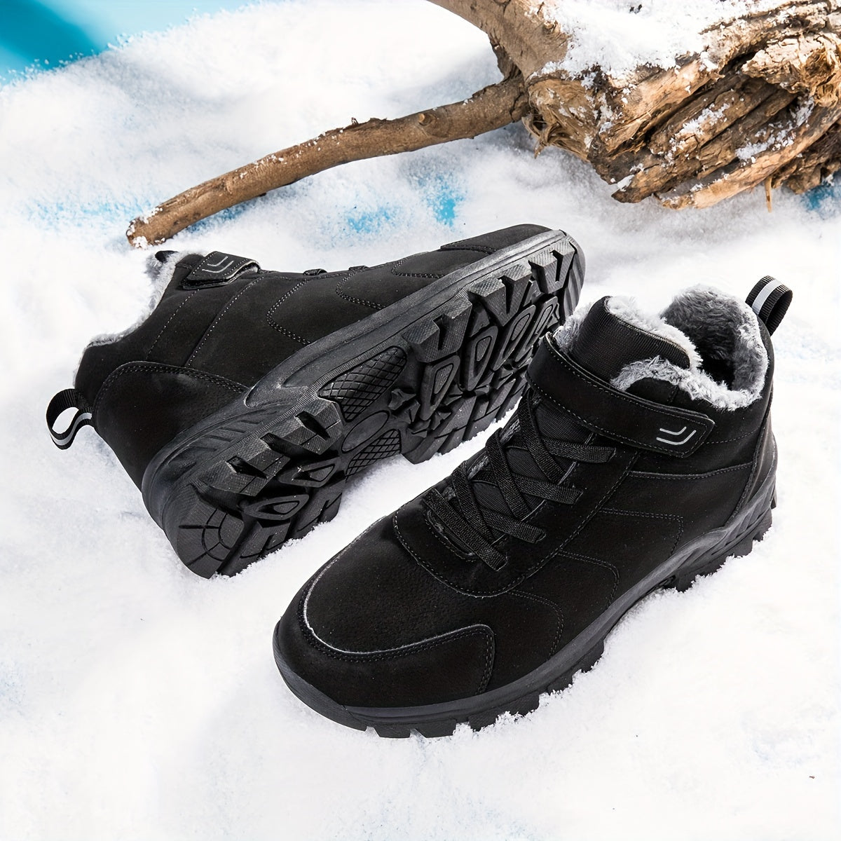 Boy's Solid Snow Boots Warm Fleece Cozy Non slip Ankle Boots Plush Comfy