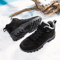Boy's Solid Snow Boots Warm Fleece Cozy Non slip Ankle Boots Plush Comfy