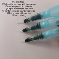 Set of 12 Watercolour Water Soluble Brushes