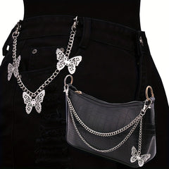 Butterfly Double Chain Street Shot Pants Bag Chain