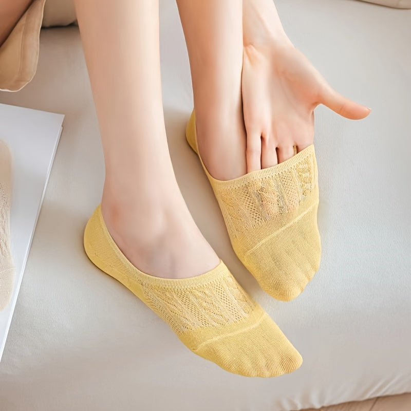 7 Pairs Textured Solid Low Cut Ankle Socks Women's Stockings