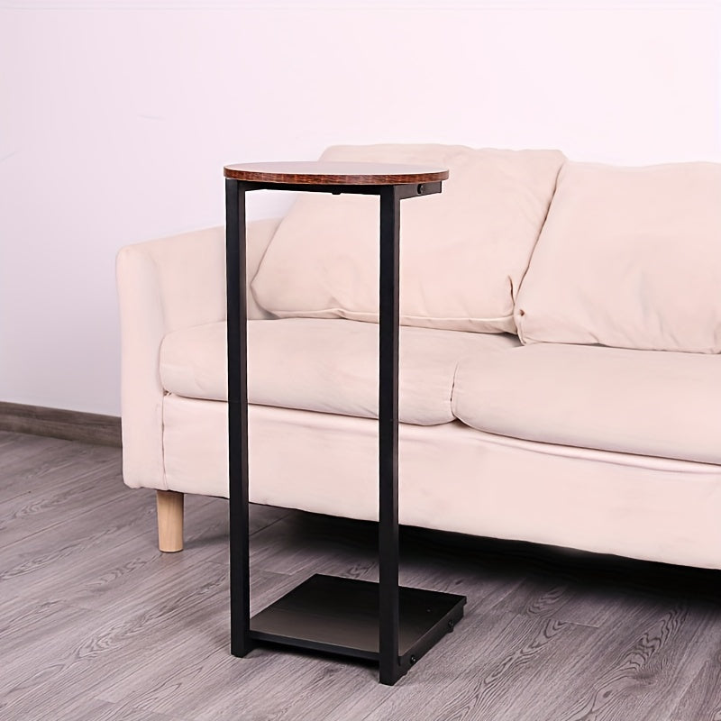 C Shaped End Side Table For Couch And Bed Small Spaces