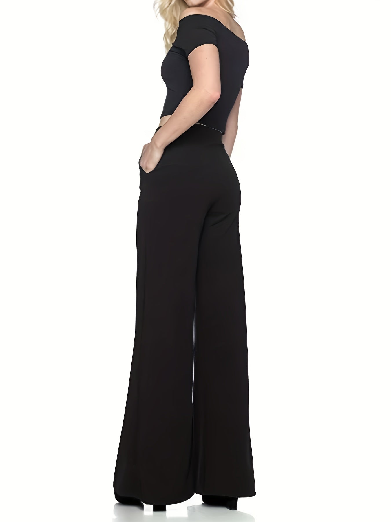  Pants Women's Plus Flared Leg Trousers With Pockets