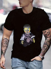 Men's Creepy Doll Graphic Crew Neck T-shirt