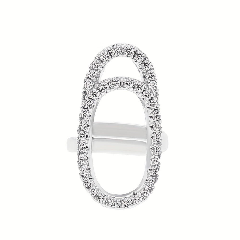 Alloy Geometric Nail Caps Set Of 4 Rings Hand Decoration Rhinestones
