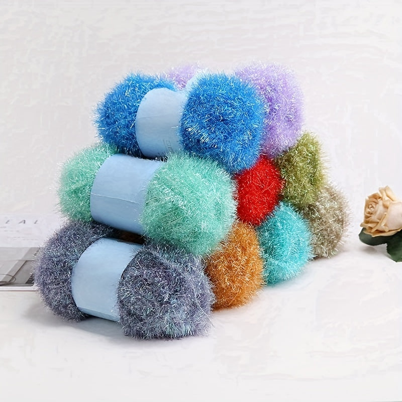 Colorful Glass Silk Wool Thread Hand-knitted Doll DIY Kit