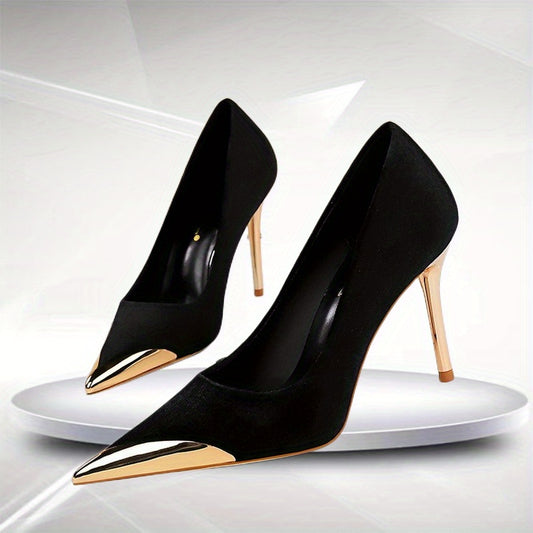 Women's Metal Toe High Heels Stilettos Dress Pumps