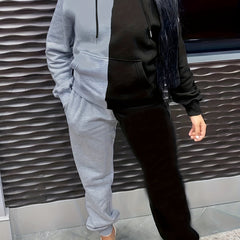  Colorblk Hoodie & Joggers 2Pc Set