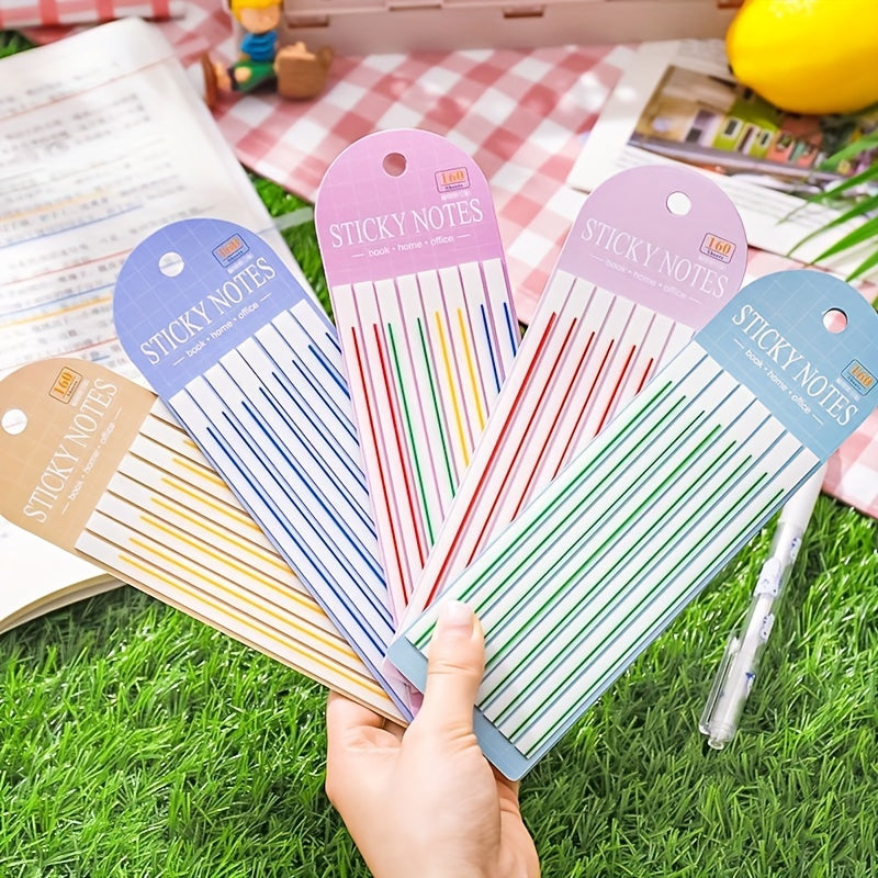 160pcs Long Fine Horizontal Line Sticky Notes Memo Pad Waterproof