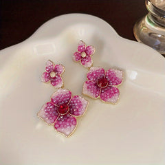 Temperament Flower Pearl Earrings Light Ear Jewelry