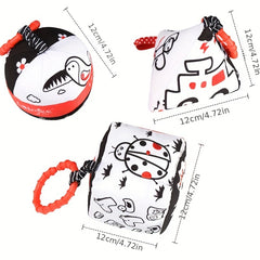 3pc Baby Rattle Plush Toys Set Sensory Cloth Ball