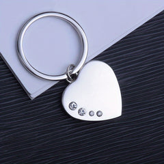 Heart Keychain Rhinestone Metal Key Ring Bag Charm Gift for Women Girls