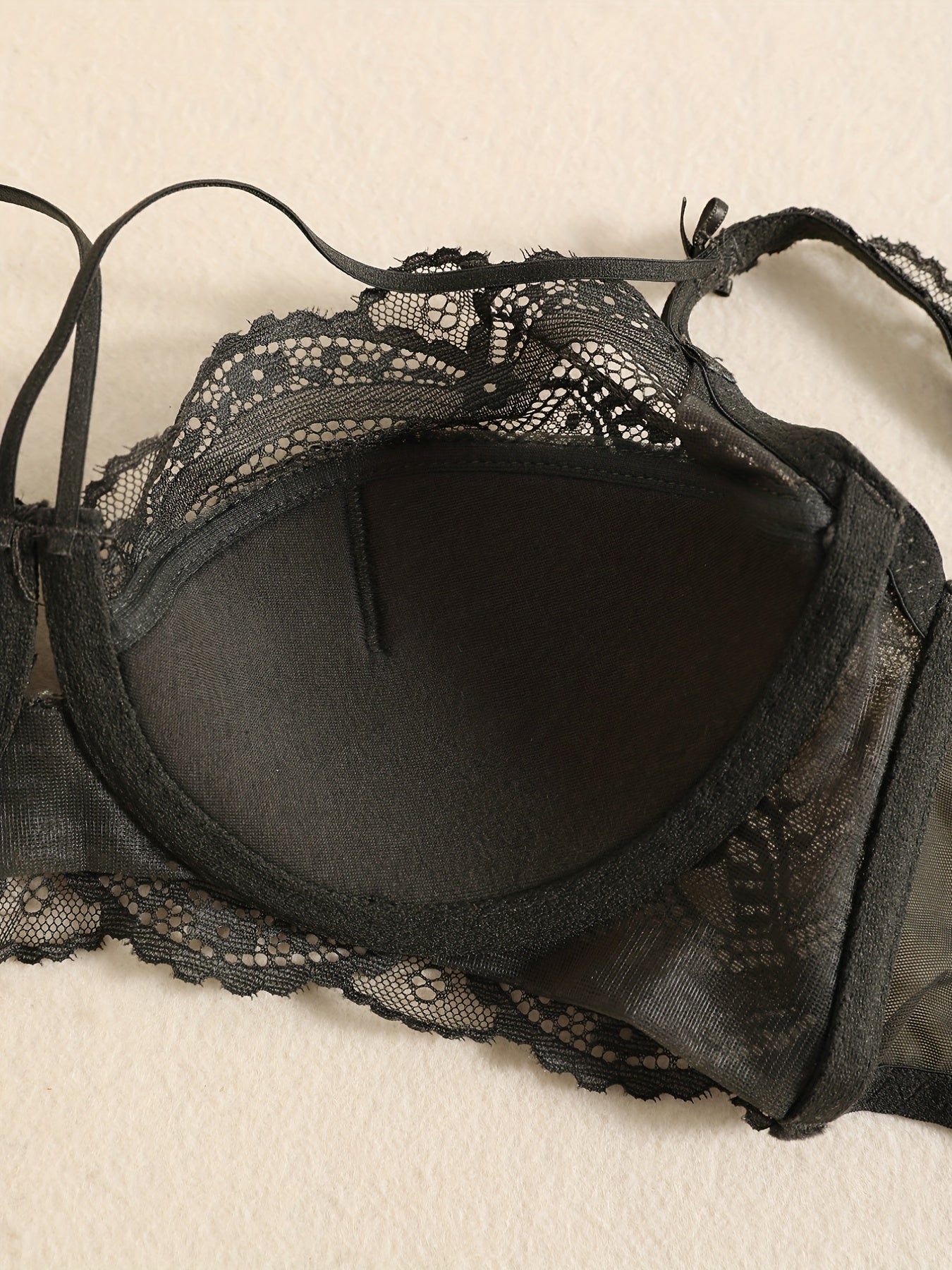  Sexy Bra Women's Plus Contrast Lace Full Coverage Underwire Bra
