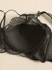  Sexy Bra Women's Plus Contrast Lace Full Coverage Underwire Bra