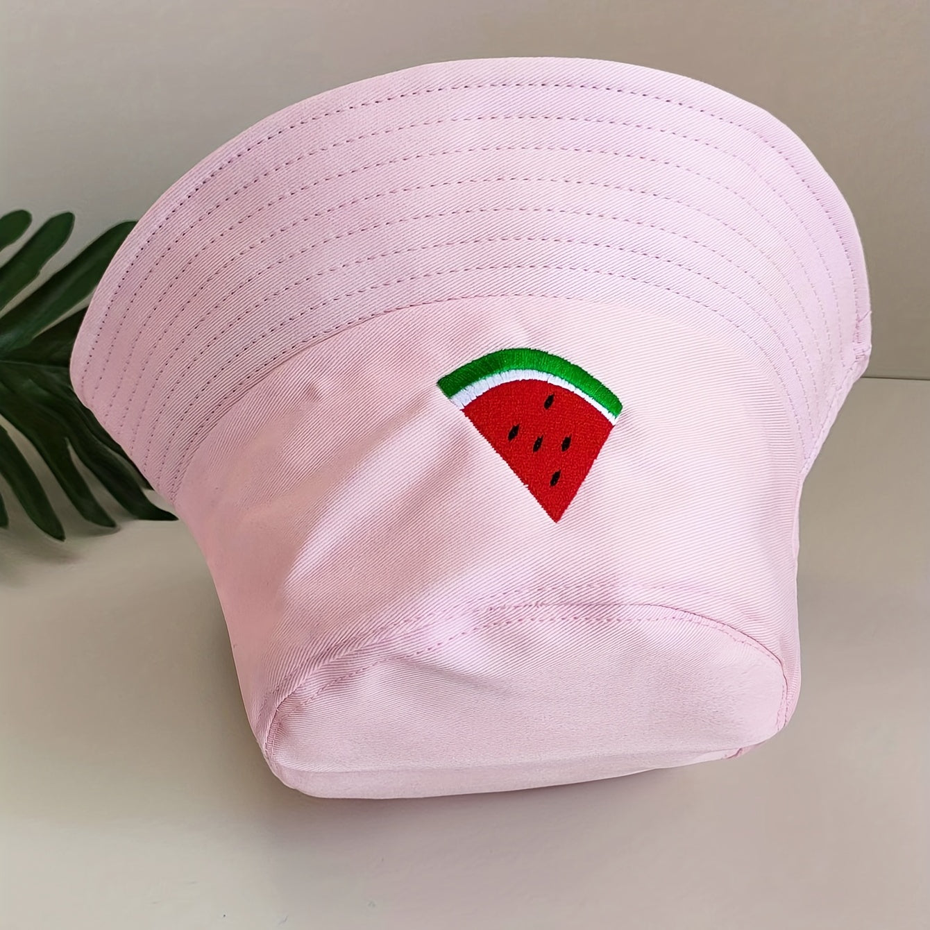 Watermelon Embroidery Bucket Hat Cartoon Pink Basin Hat