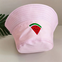 Watermelon Embroidery Bucket Hat Cartoon Pink Basin Hat
