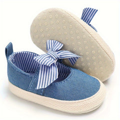 Bowknot Sneakers For Baby Girls Lightweight Non slip Walking Shoes
