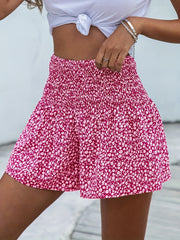  Vacay Shorts Women's Plus Ditsy Print High Rise Loose Shorts