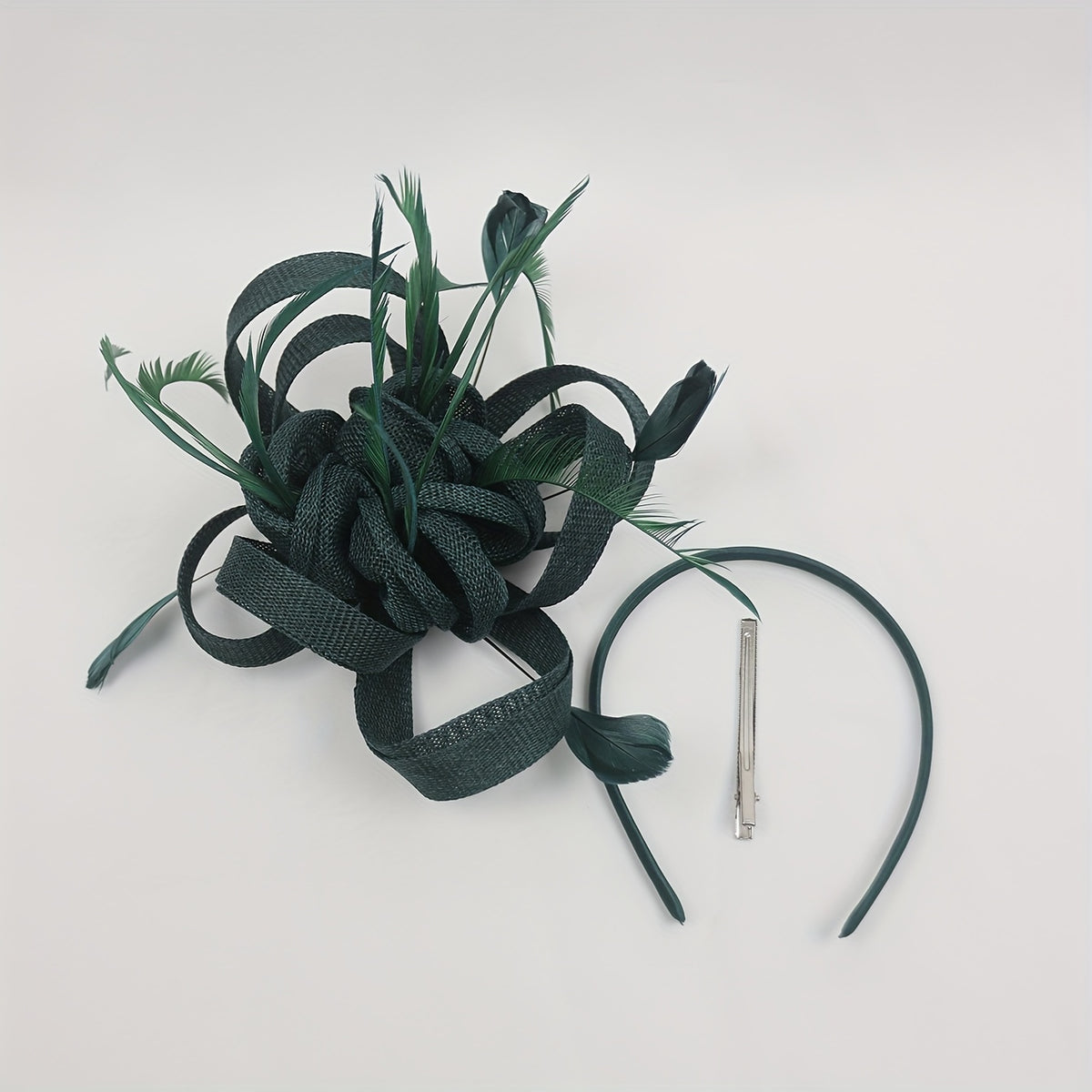 1920s Boho Tea Party Hat Feather & Ribbon Accents