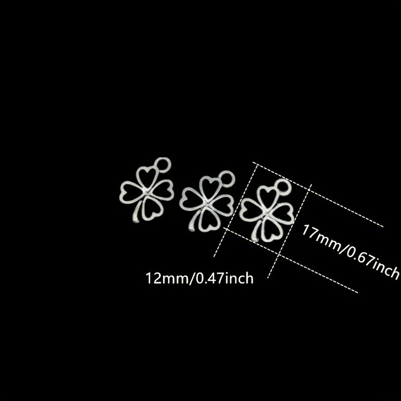 30pcs Alloy Bead Caps Clover Shape Pendant Charms for Jewelry Making