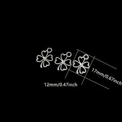 30pcs Alloy Bead Caps Clover Shape Pendant Charms for Jewelry Making
