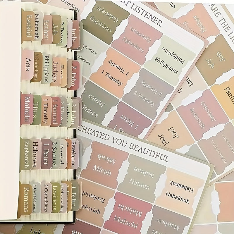 Bible Index Tab 75 Tabs Large Label Stickers Faith Classification Sticker