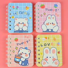 4pcs A7 Side Flip Coil Book Notepad Office Stationery Mini Journal