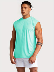 Men's Solid Tank Top Quick Dry Stretch Sleeveless Shirt