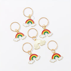 6pcs Rainbow Cloud Braid Hair Accessories Charm Hair Ring