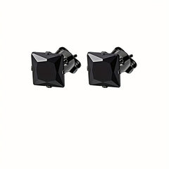 12pairs Steel Ear Studs Unisex Earrings Men Women