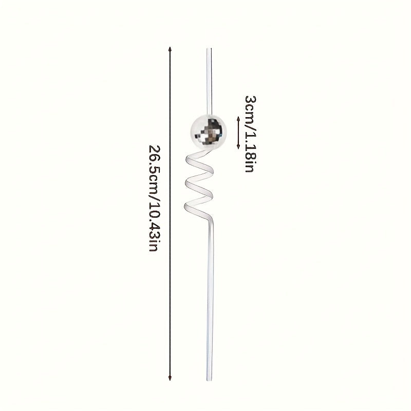 6pcs Disco Ball Straws Mirror Ball Decorations