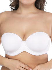  Solid Strapless Back Closure Push Up Bra