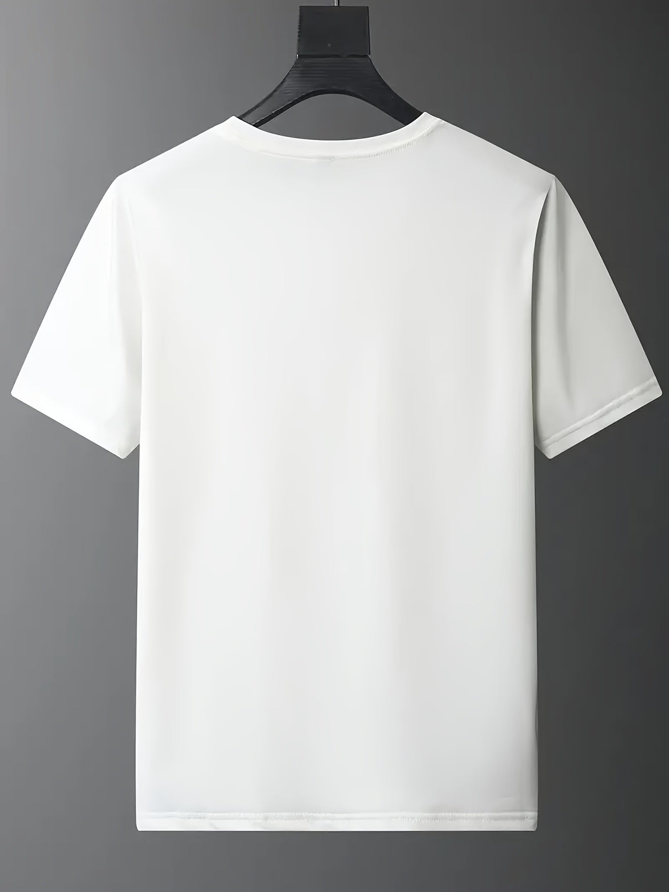 Men's Smile Print T shirt Active Comfy Slightly Stretch Crew Neck Tee