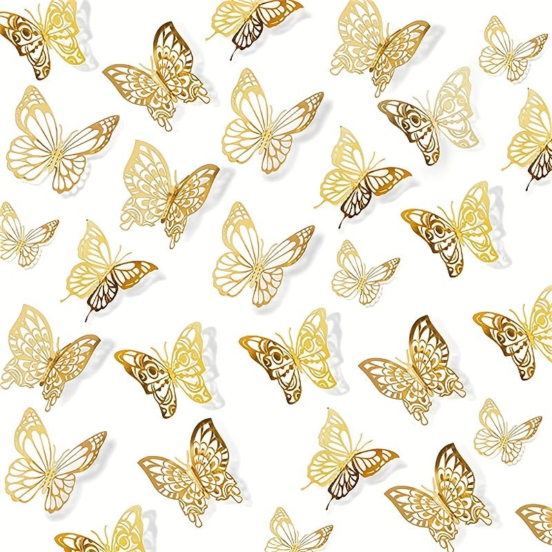 72pcs 3D Butterfly Wall Stickers Bedroom Classroom Wedding Decor